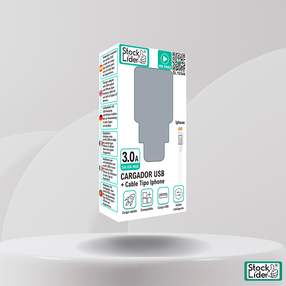 Cargador USB + Cable tipo iPhone