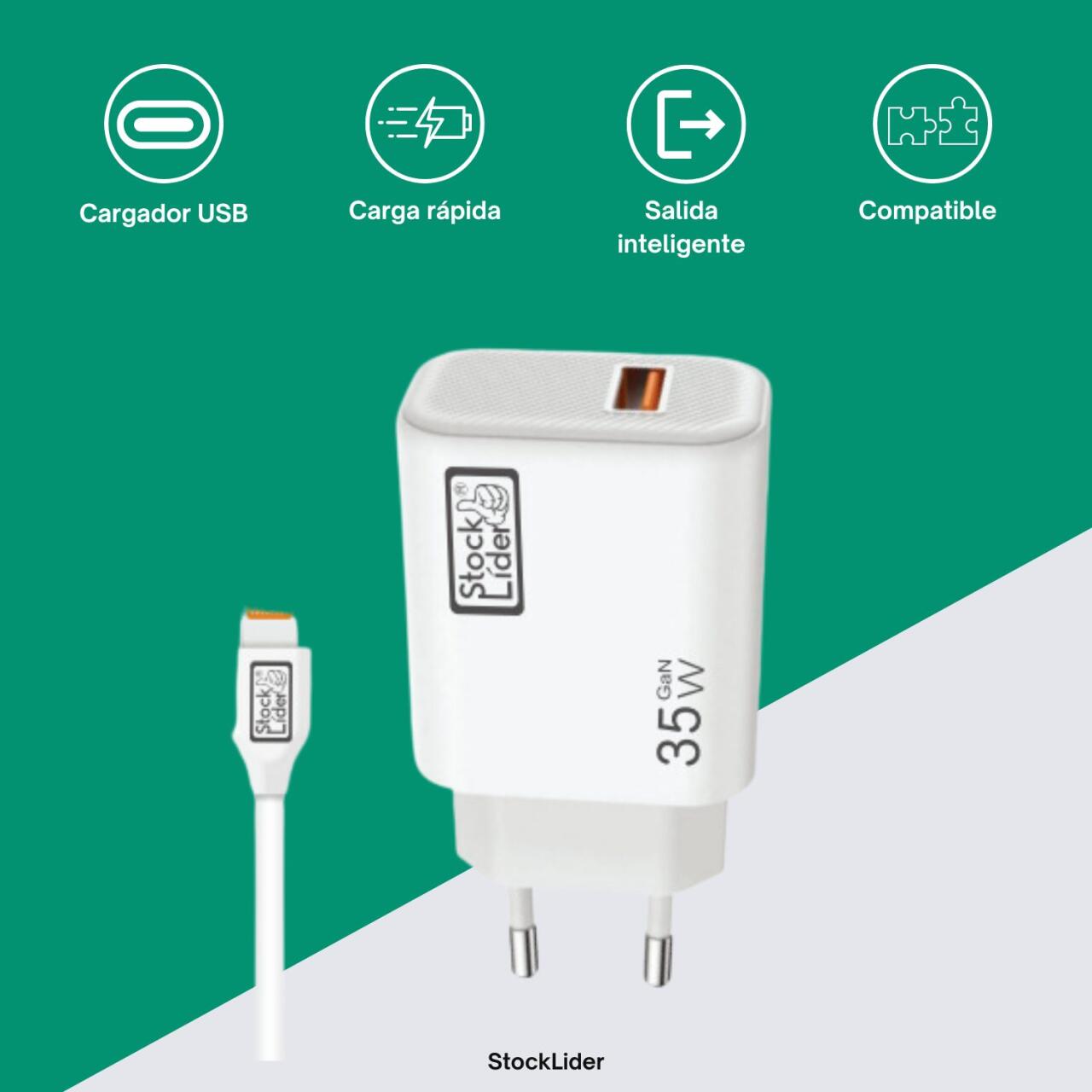 Cargador USB + Cable tipo iPhone