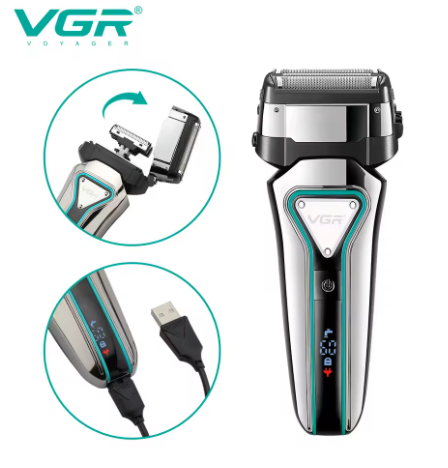 VGR 333 Afeitadora Eléctrica en Seco y Húmedo con Pantalla LCD